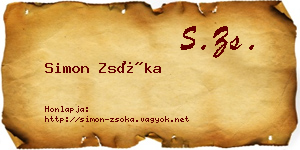 Simon Zsóka névjegykártya